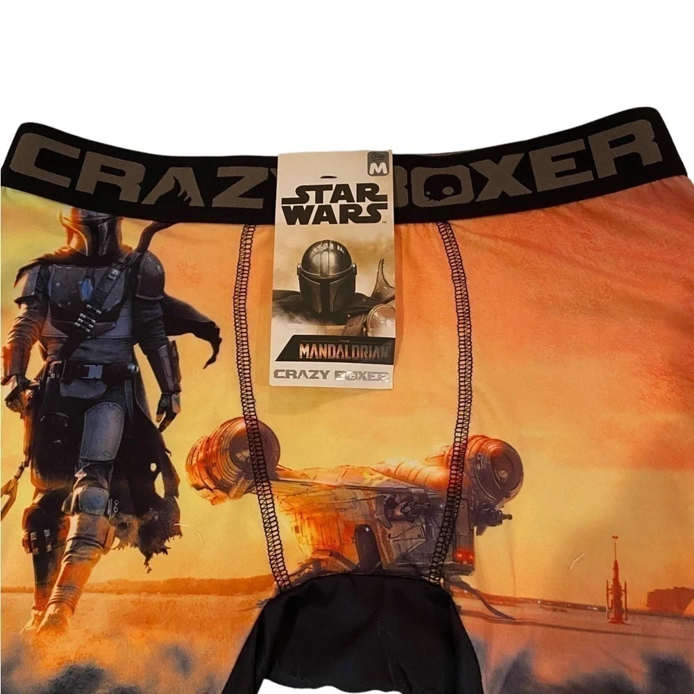 CRAZY BOXER The Mandalorian Sunset Boxer Brief Underwear sz Medium Orange Yellow